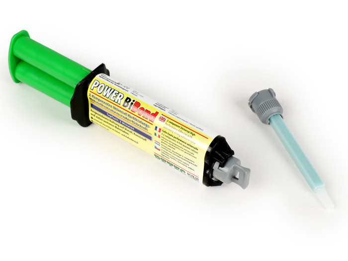 2-Komponenten Klebstoff -POWER BiBond- 24ml Doppelspritze inklusive Mischrohr - beständig gegen Öl, Kraftstoff, Chemikalien